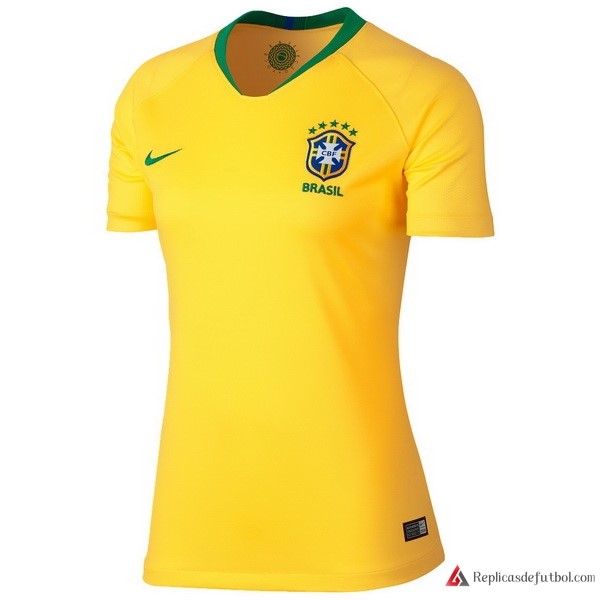 Camiseta Seleccion Brasil Primera equipación Mujer 2018 Amarillo